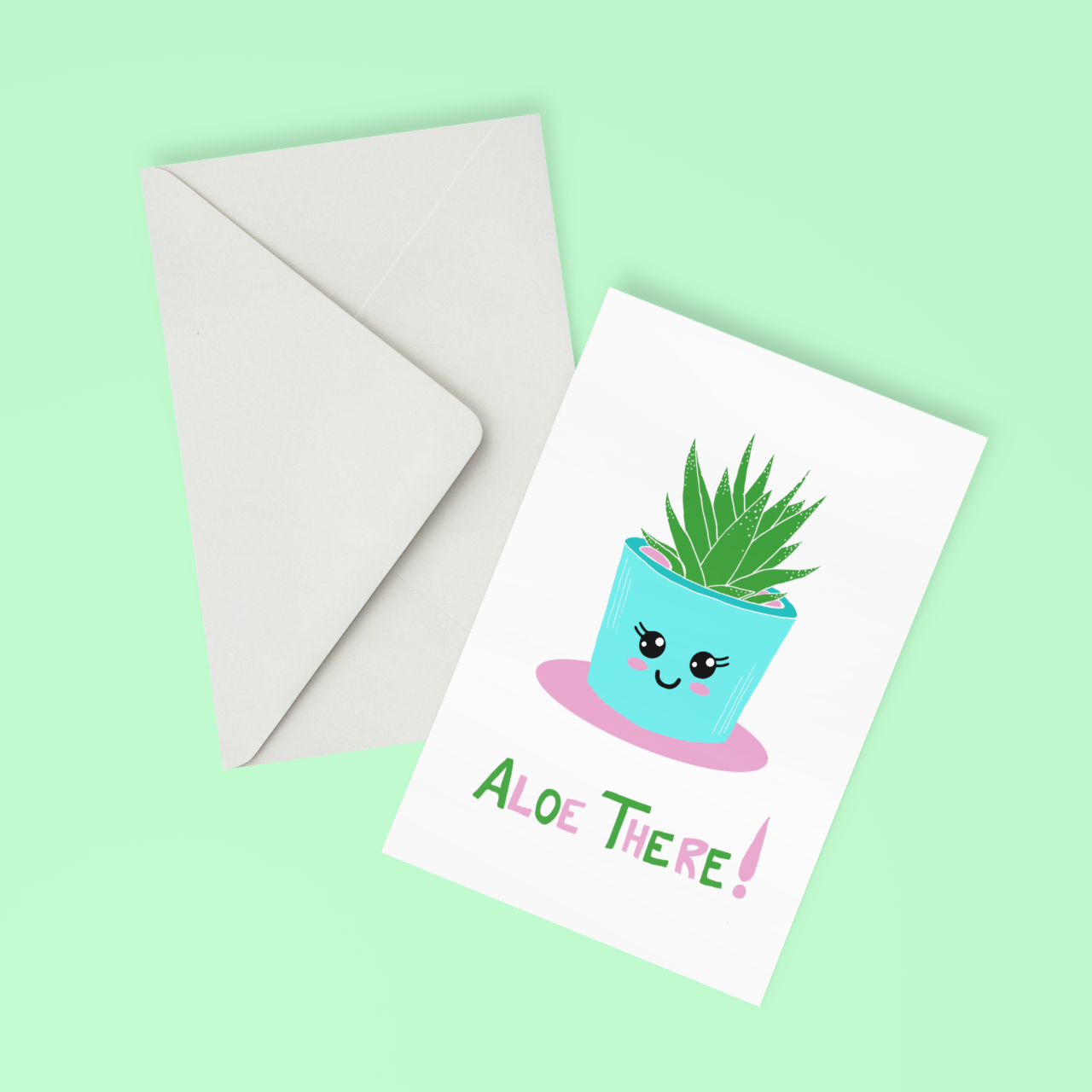Aloe There Mockup with Envelope