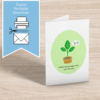 Cute hand drawn mint plant greeting card, pun ‘A Little Encourage Mint Just For You