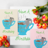 Have a Koala Tea Birthday Mockup 2 Display showing printable card available in A5, A6, Half Letter, and 5x7 sizes on A4, A5, or US Letter paper.