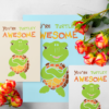 Preview image showing the “You’re Turtly Awesome” printable card available in multiple sizes — A5, A6, Half Letter, and 5x7 — for easy at-home or print shop use.