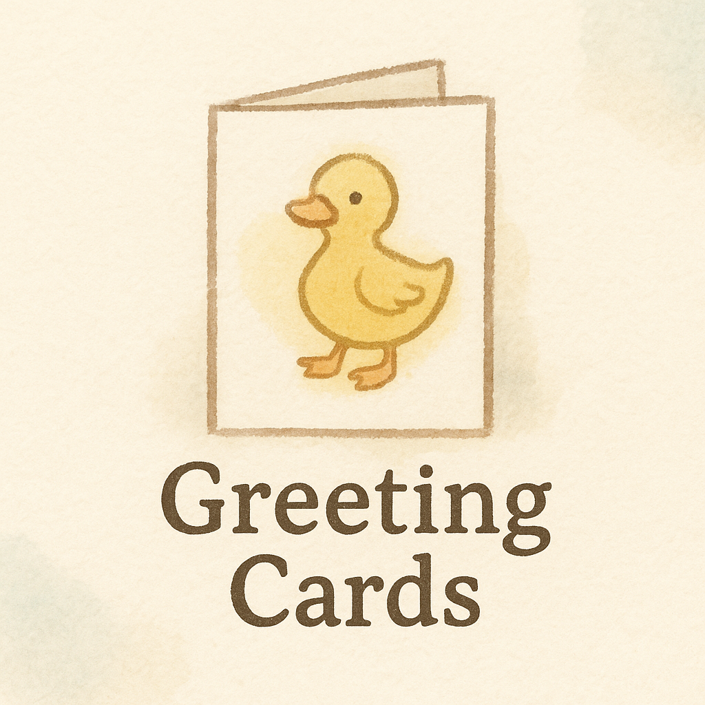 Greeting Cards Category Tile featuring a cute duck card