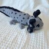 Medium axolotl gray and black embroidered eyes