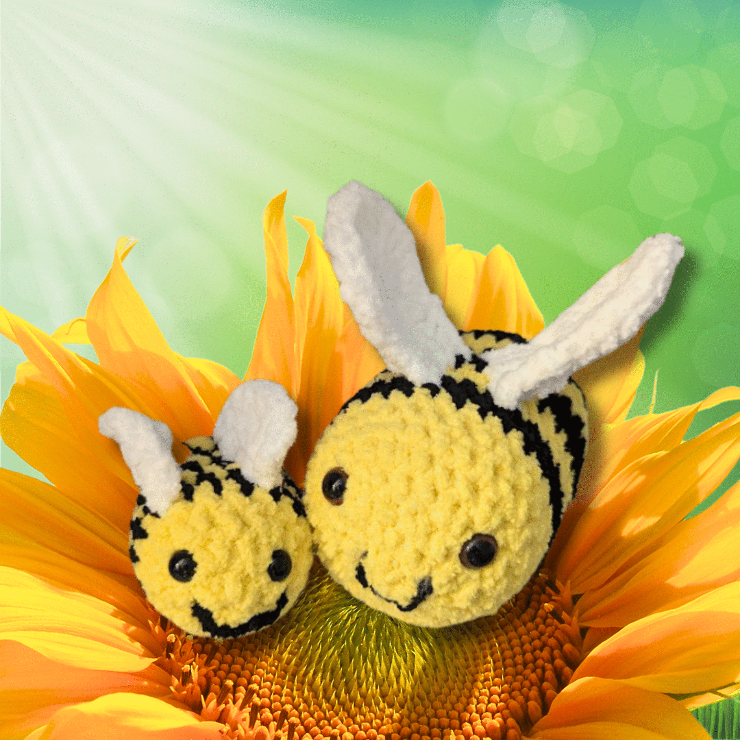 small and large bee sizes oblique